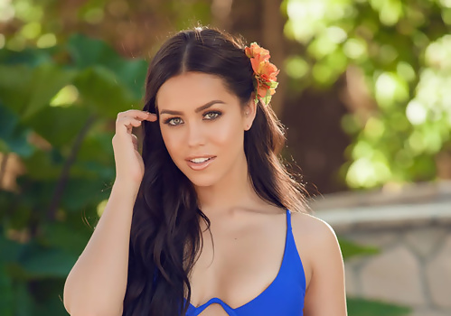 Alina Lopez in a Blue Bikini